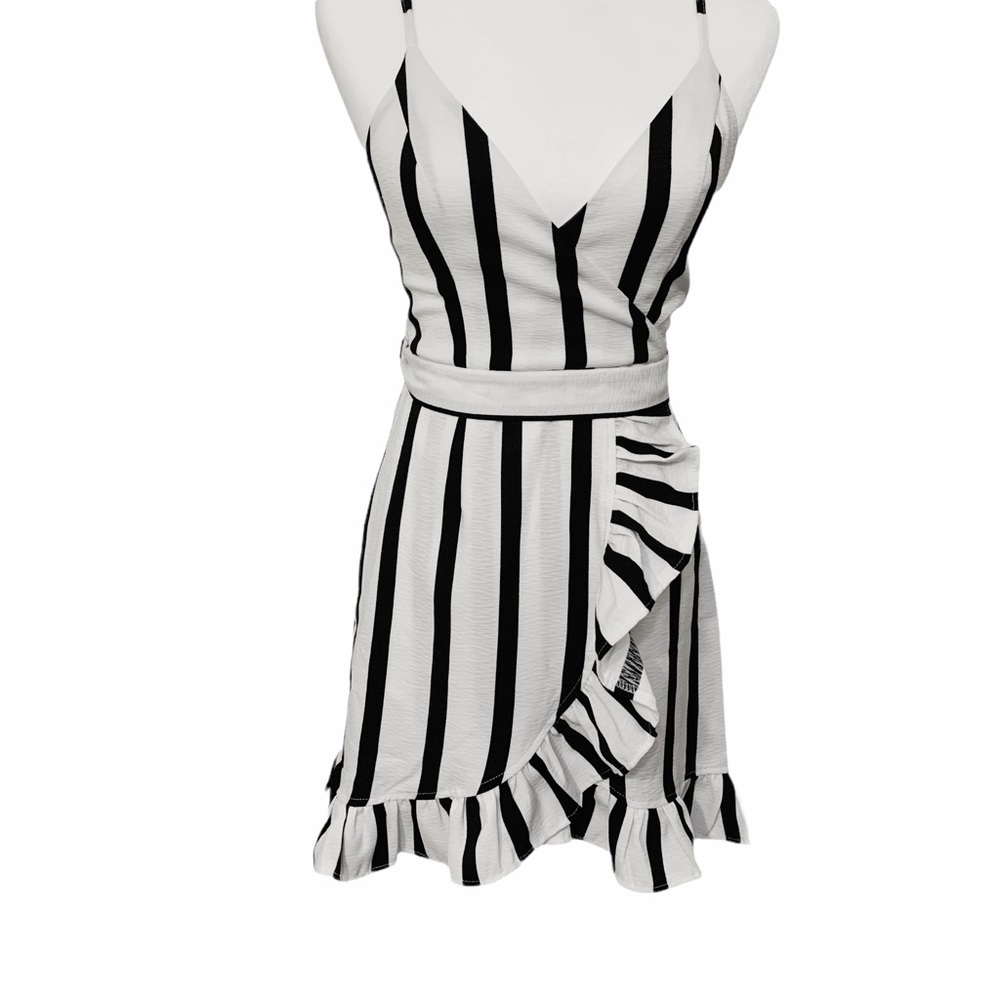 Indikah by Angel Biba Striped Ruffle Dress